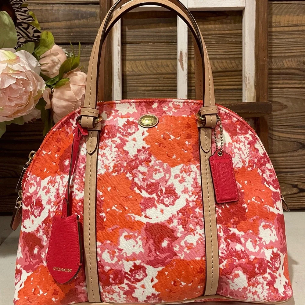 SALE! Coach Peyton Floral Cora Domed Shoulder Bag Satchel NWOT - Picture 13 of 13